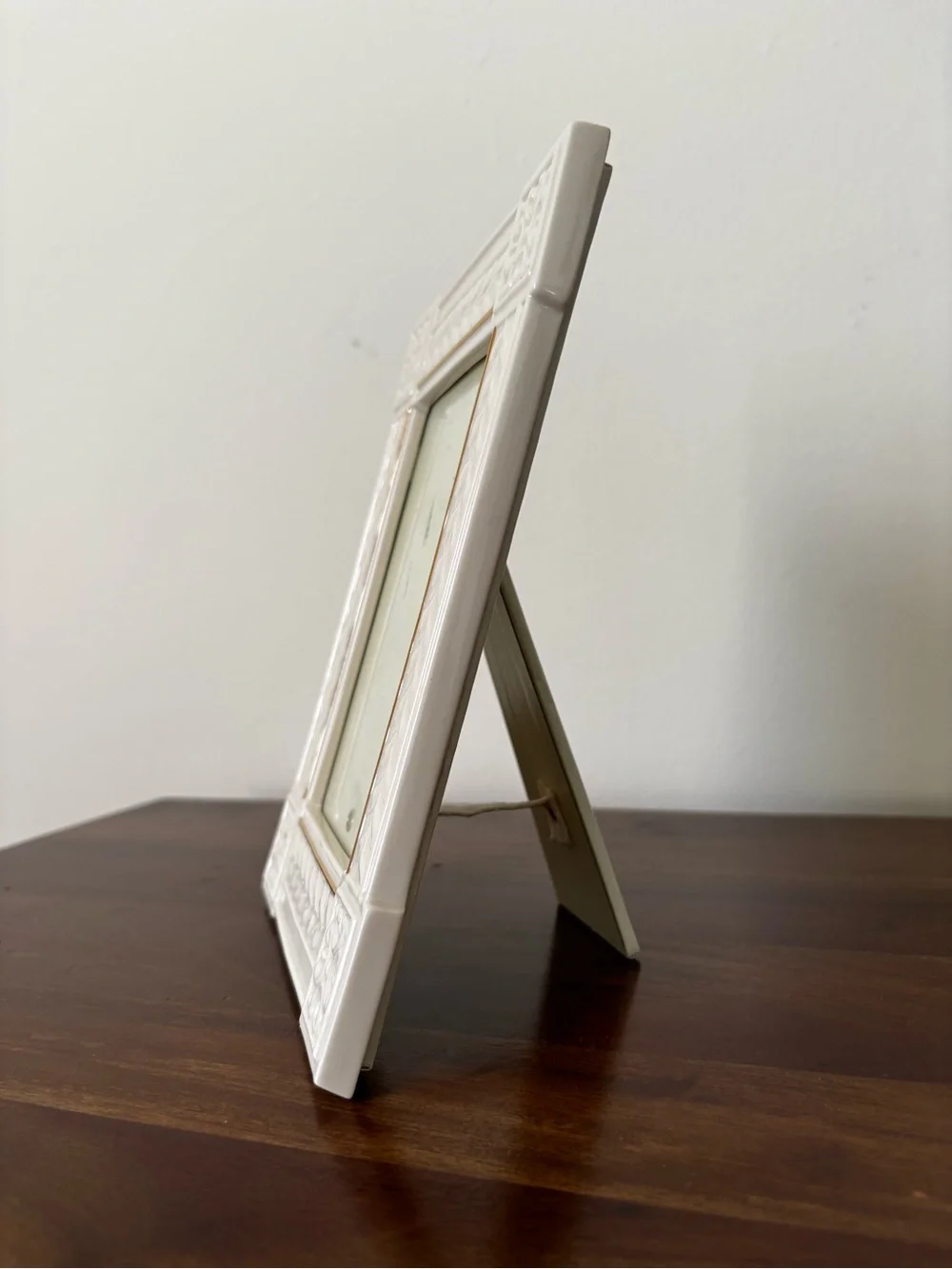 Lenox White Ceramic Picture Frame with Gold Accent